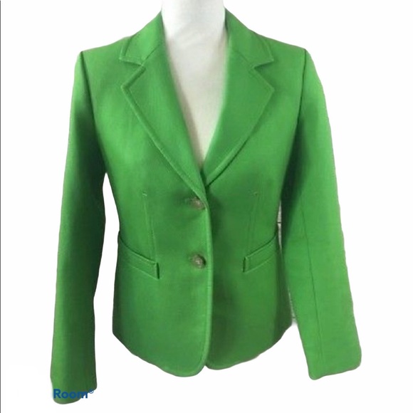 Talbots Jackets & Blazers - TALBOTS Kelly green cotton blazer Size 10